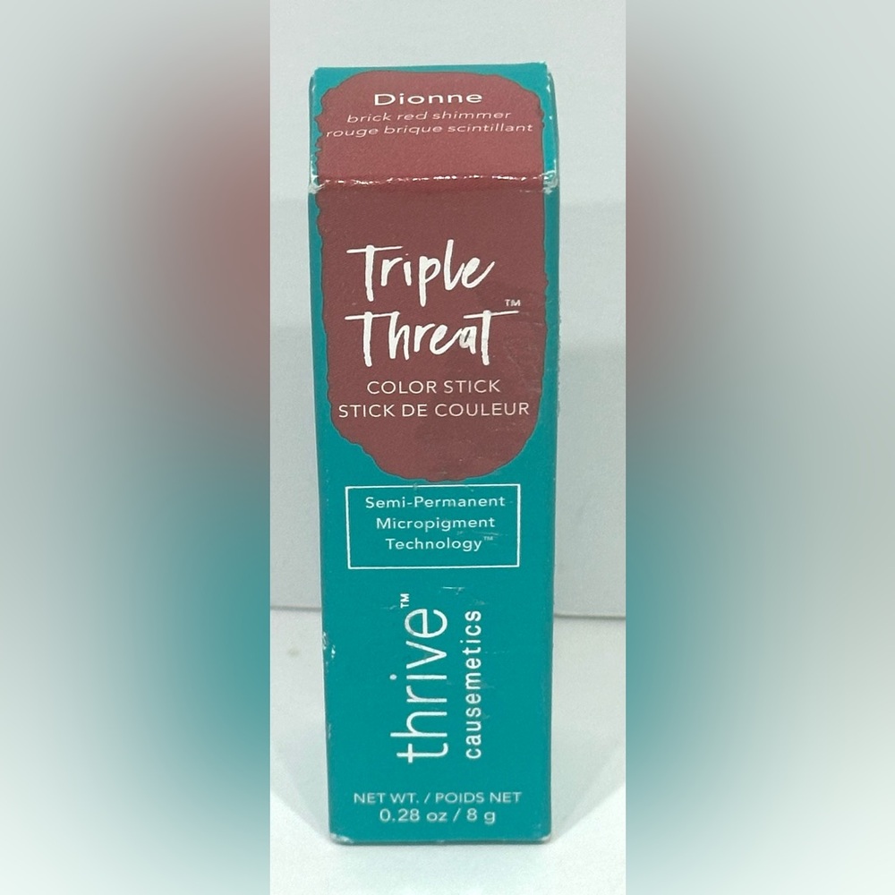 NEW, Thrive Causemetics Triple Threat Color Stick Dionne Brick Red Shimmer